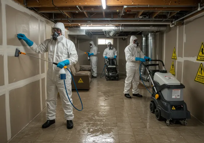 Basement Moisture Removal and Structural Drying process in Graham, NC